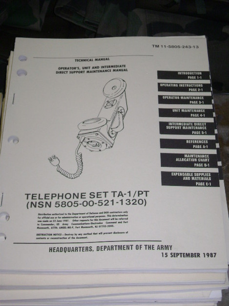 Telephone Set TA-1/PT Technical Manual