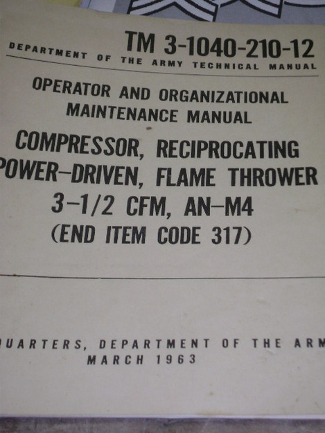 Flame Thrower Compressor Manual