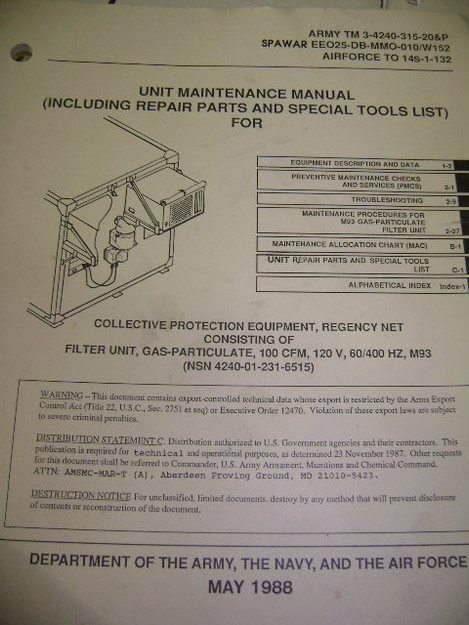 Gas-Particulate Filter Unit Maintenance Manual
