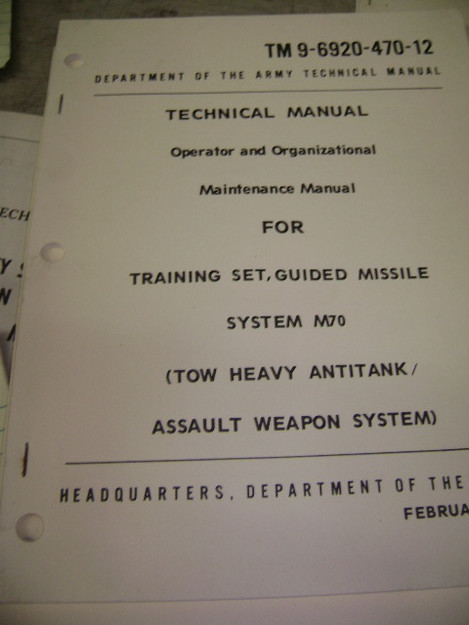 Training Set for Guided Missile System (M70) Technical Manual