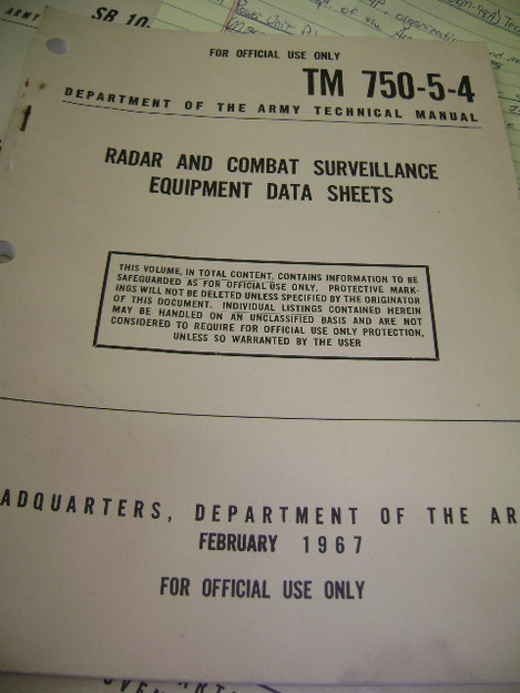 Radar and Combat Surveillance Equipment Data Sheets
