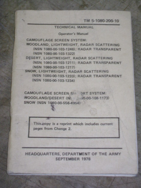 Camouflage Screen System Technical Manual