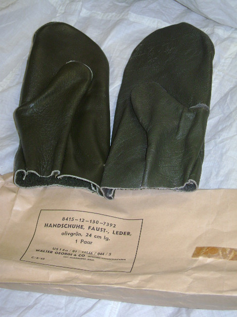 East German Military Leather Mittens (new)