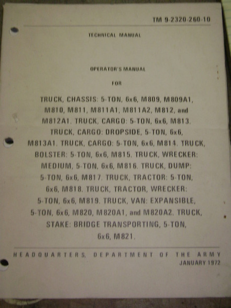 Truck Chassis (5 ton/6 x 6) Manual