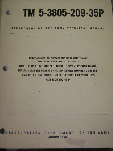 Diesel Road Grader Technical Manual