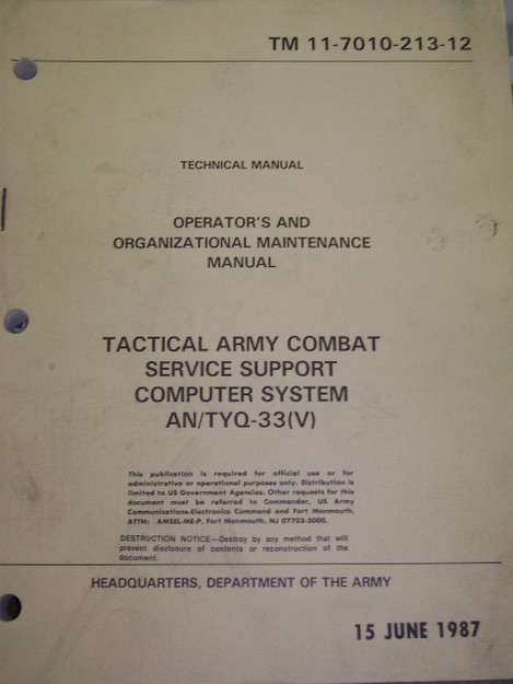 U.S. Army Tactical Combat Computer System