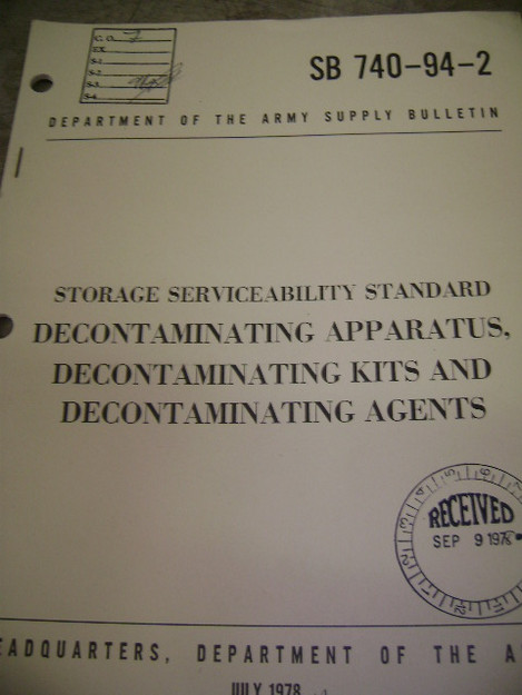Storage Serviceability Standard for Decontaminating Kits