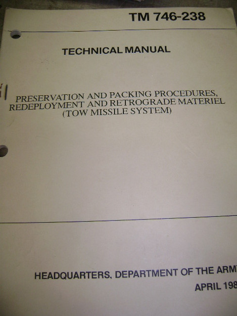 Preservation and Packing Procedures for Tow Missile System